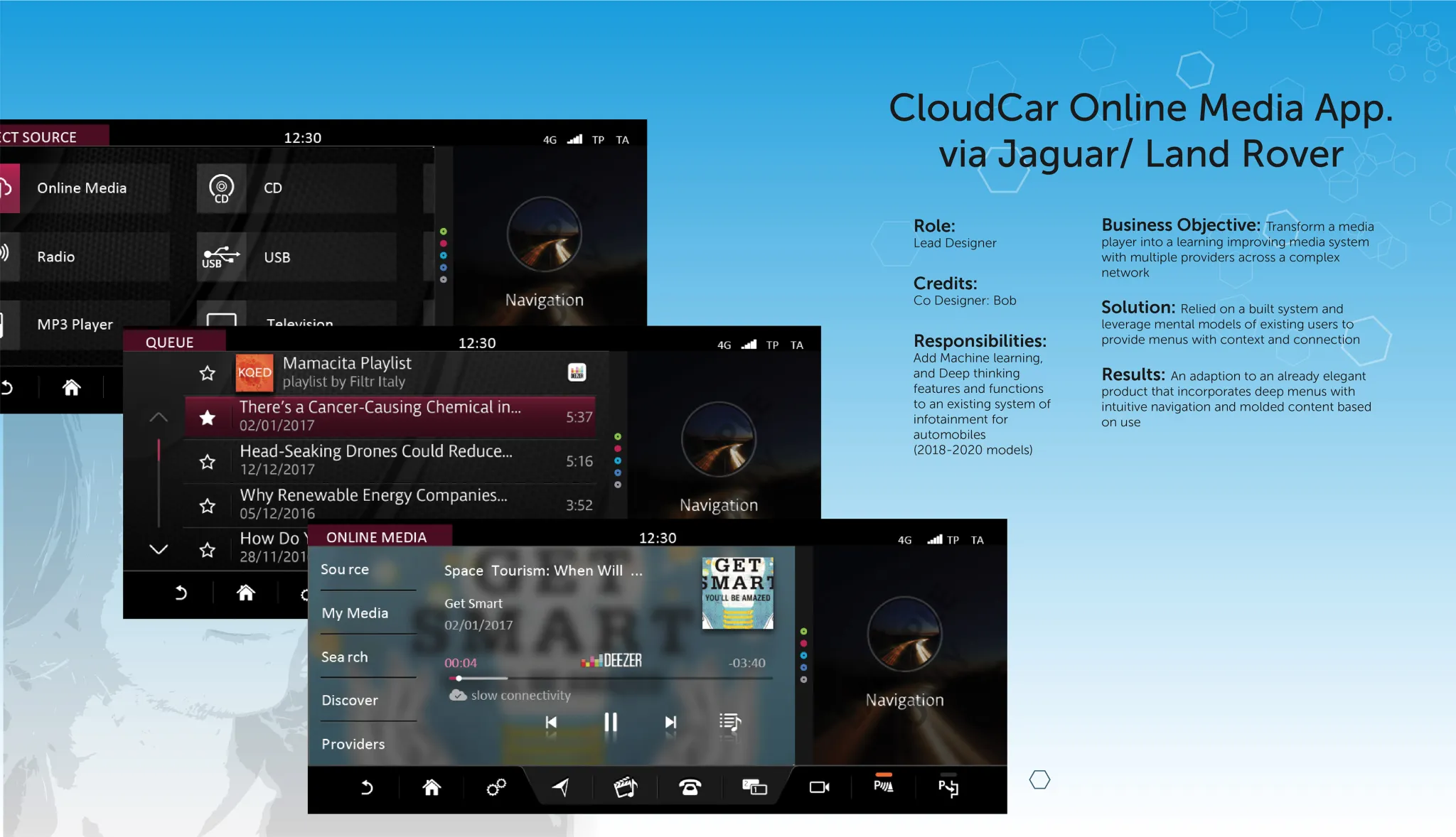 CloudCar Online Media Application - Final Interface Design