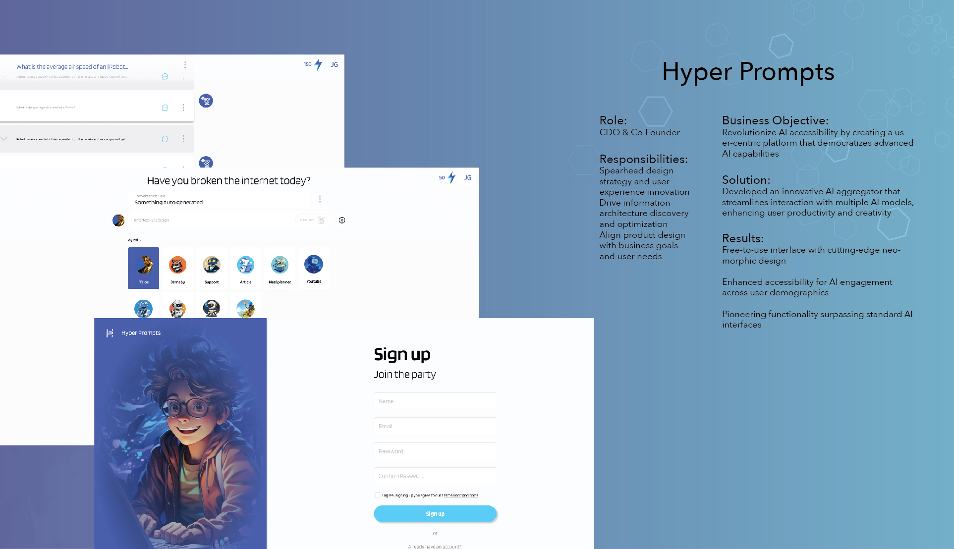 HyperPrompts AI Aggregator dashboard